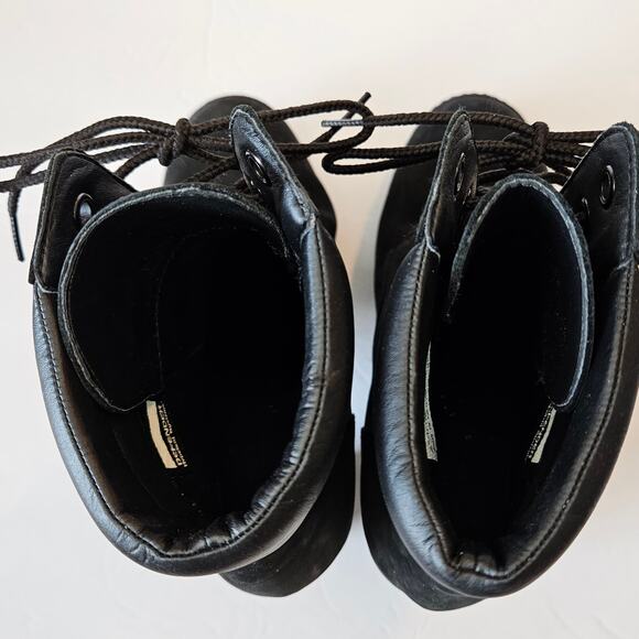 Timberland Tillston’s Lace Up Double Collar Black Leather Ankle Bootie Women's 7 - Picture 6 of 12